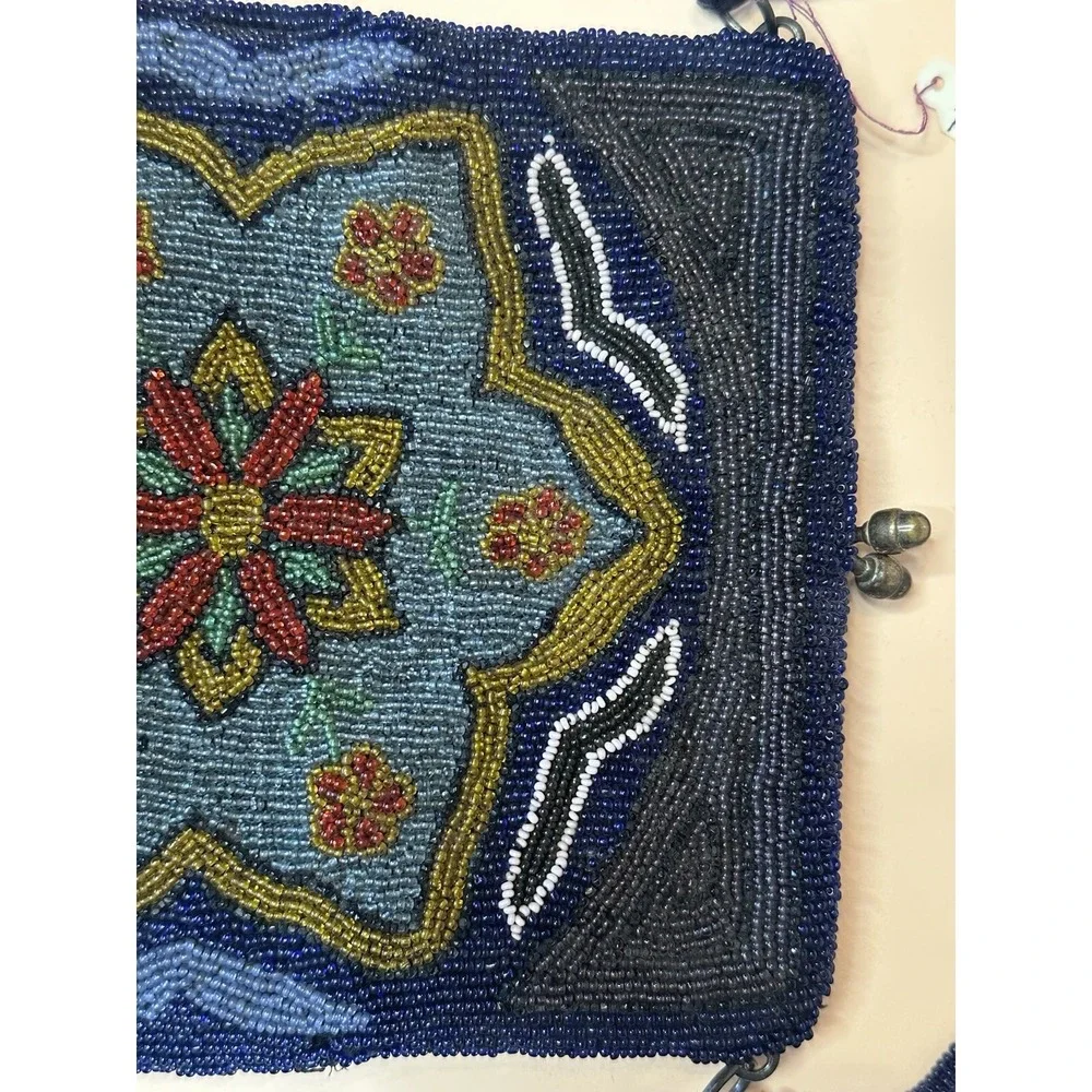 Late 1800's Art Nouveau Glass Beaded Purse Absolutely Gorgeous!